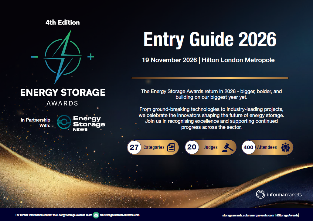 Energy Storage Awards 2026 Entry Guide