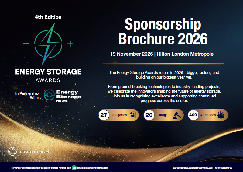 Energy Storage Awards Sponsorship Borhcure